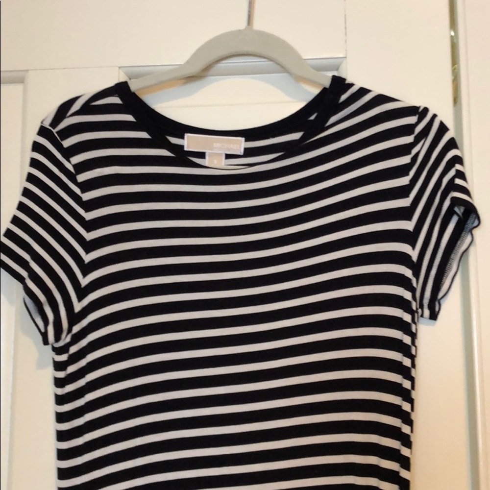 Michael Kors Navy/white striped maxi dress